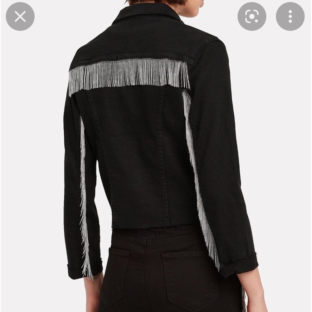 L’AGENCE JANELLE FRINGE CHAIN JACKET IN SATURATED BLACK